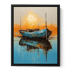 Blue Boat Canvas Print
