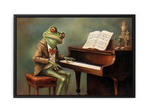 Modern Frog Piano Art Painting Canvas Print