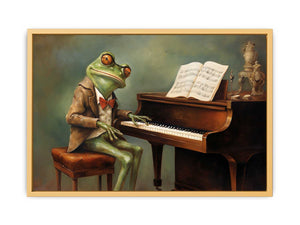 Modern Frog Piano Art Painting Streched canvas
