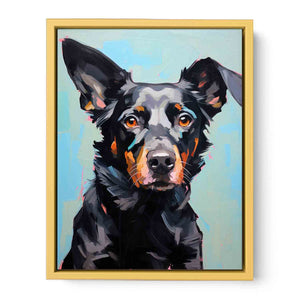 Modern Black Dog Streched canvas
