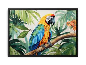 Modern Tropical Parrot Canvas Print