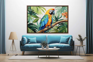 Modern Tropical Parrot Painting