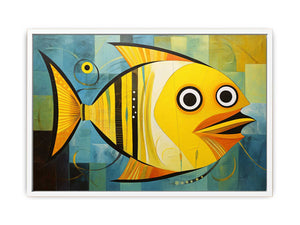 Modern Golden Fish Art Framed Print
