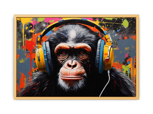Blue Monkey Painting Streched canvas