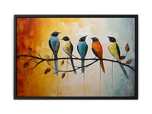Birds On wire Canvas Print
