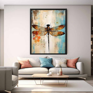 Vinatge Dragonfly Painting