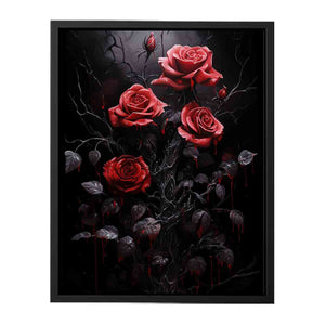 Red Black Roses Canvas Print