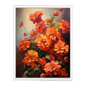 Flower Orange Art Painting Framed Print