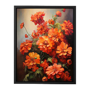 Flower Orange Art Painting Canvas Print