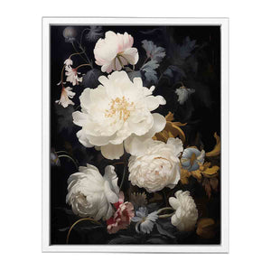 White Flowers Framed Print