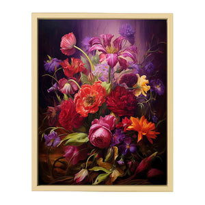Purple And Red Flowers Painting Art Print