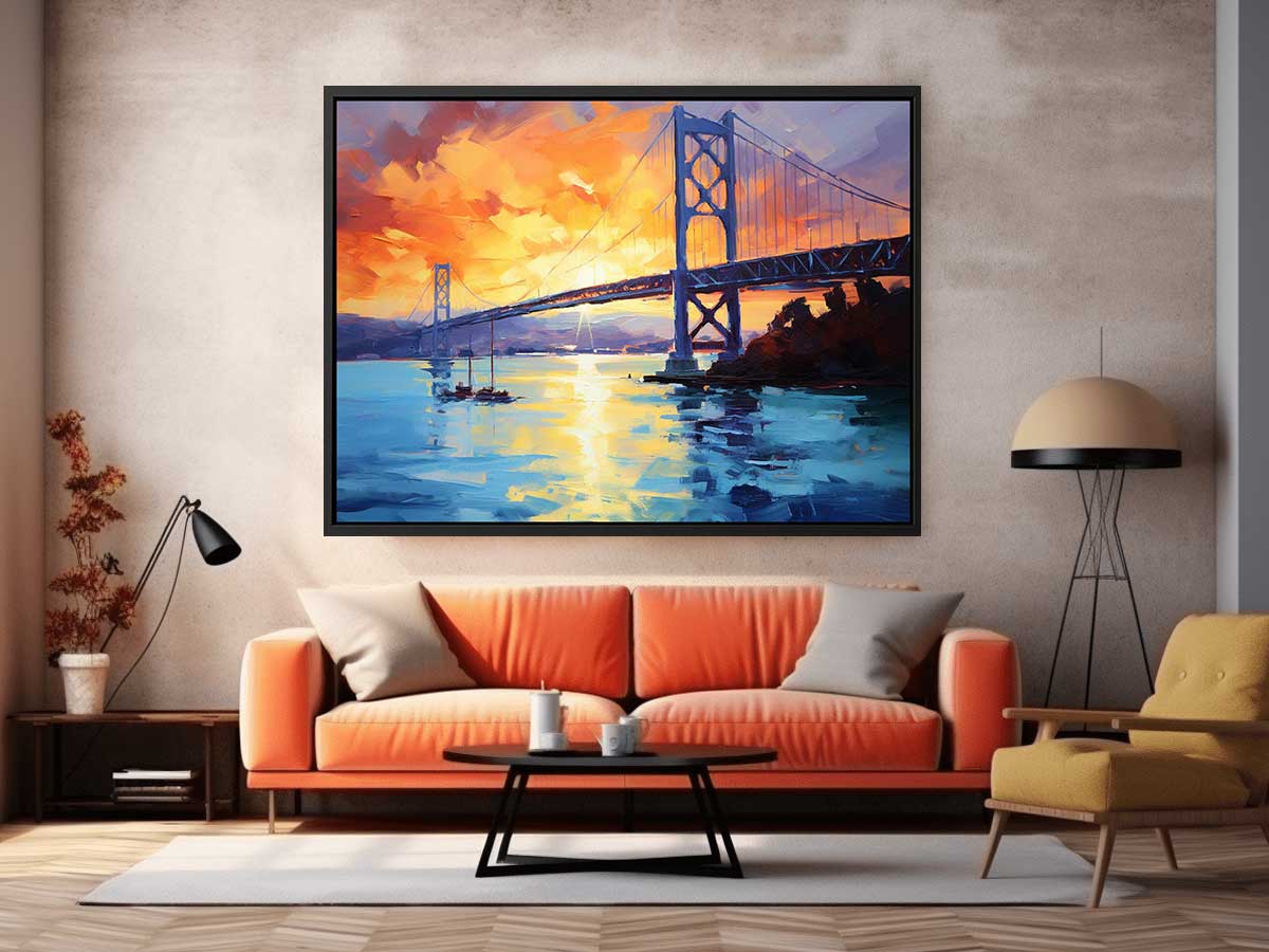 Sunset Bridge Painting