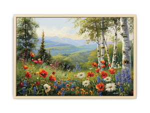 Beautiful Landscape Painting Of Flowers Art Print