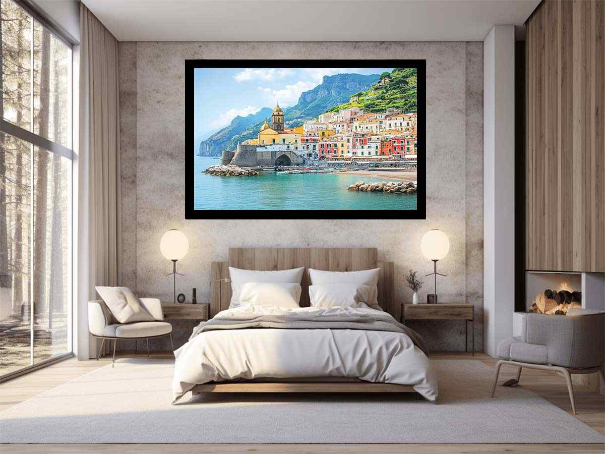 Campania Italy Beach Town Painting