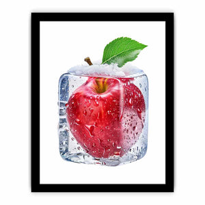Red Apple in Ice Art Print