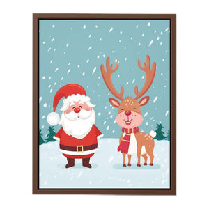 Santa & Reindeer Poster