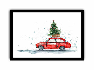 Christmas Car Art Print