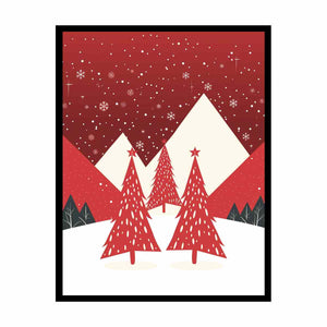 Red Christmas Tree Painting