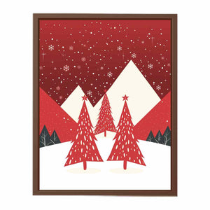Red Christmas Tree Poster