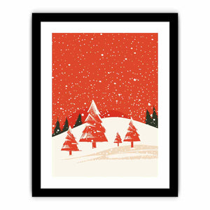 Red Christmas Tree Art Print