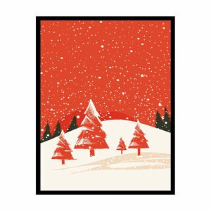 Red Christmas Tree Painting