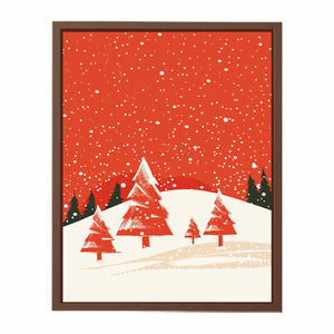 Red Christmas Tree Poster