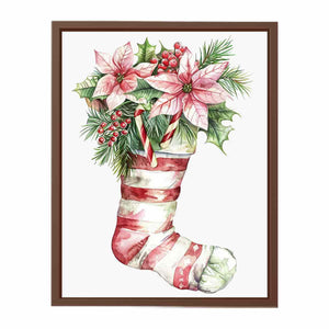 Christmas Striped Stockings Poster