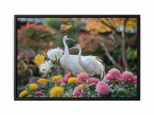 Cranes and Chrysanthemums Painting