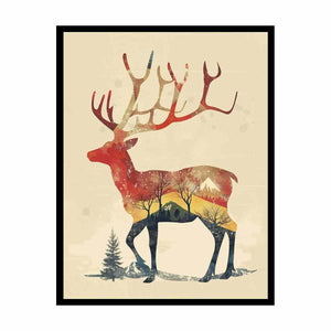 Retro Reindeer Painting