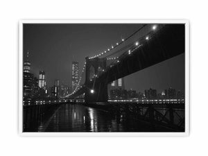 Brooklyn Bridge at Night Framed Print
