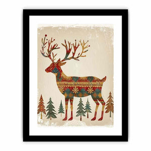 Retro Reindeer Art Print