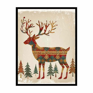 Retro Reindeer Painting