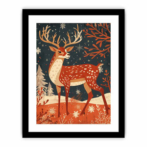 Retro Reindeer Art Print
