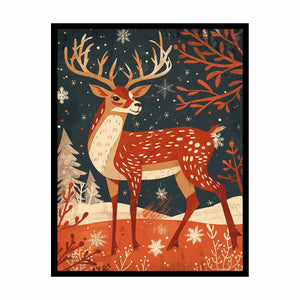 Retro Reindeer Painting