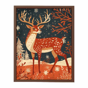Retro Reindeer Poster