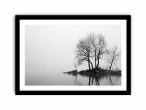 Misty Lake Art Print