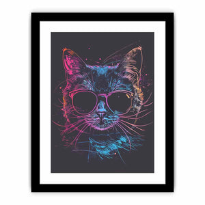 Retro cat Art Print