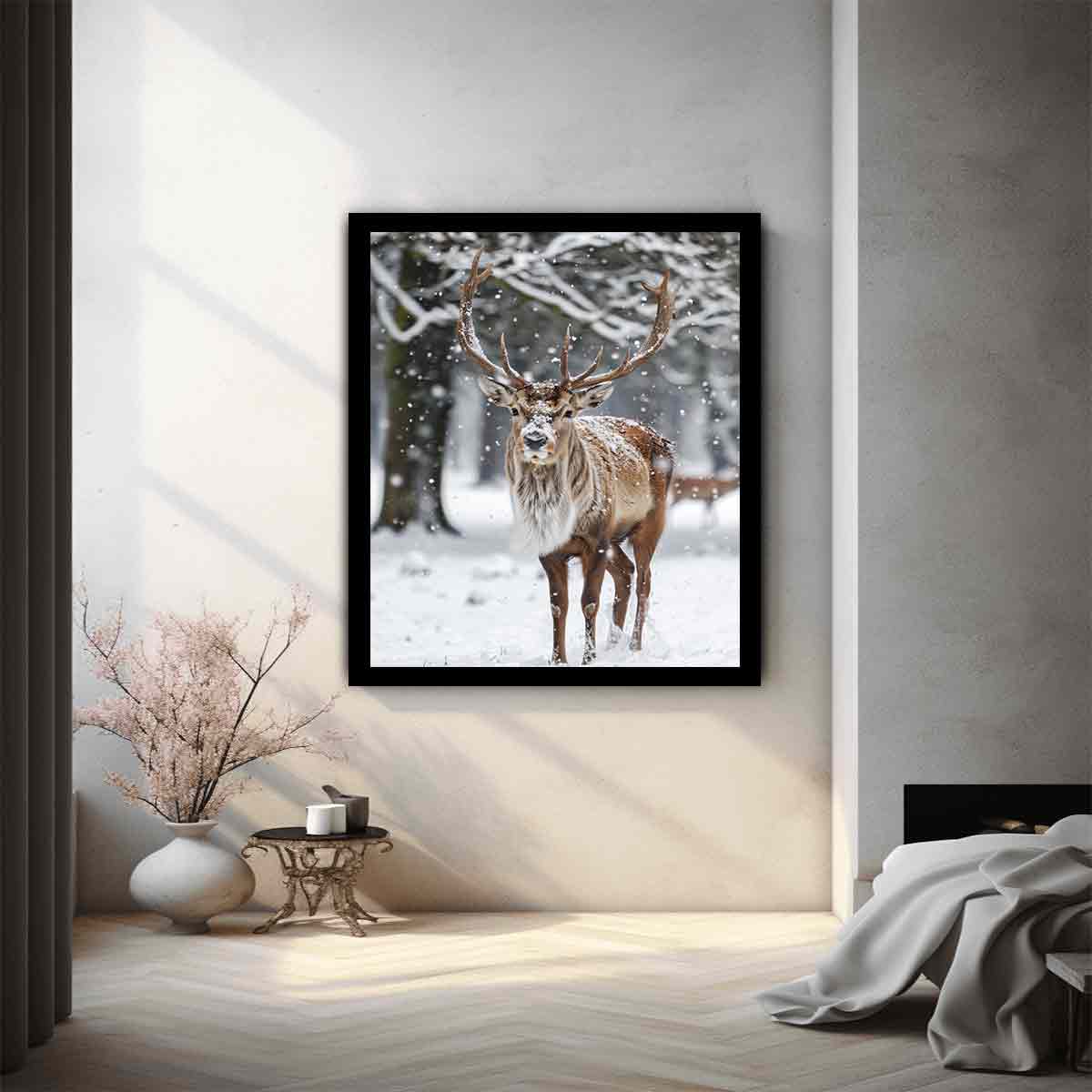 Reindeer in Snow