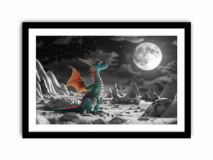 Dinosaur in Space Art Print