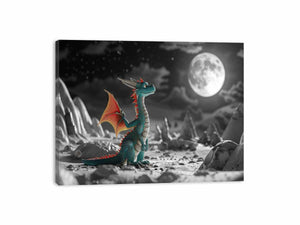Dinosaur in Space Canvas Print
