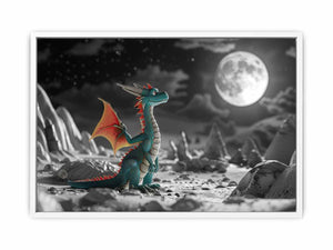Dinosaur in Space Framed Print
