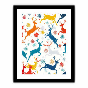 Colorful Deers Art Print
