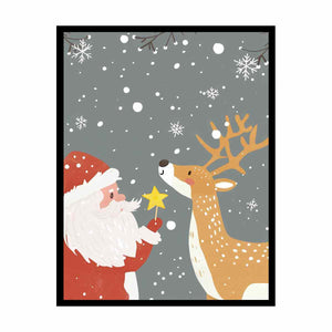 Santa & Reindeer Painting