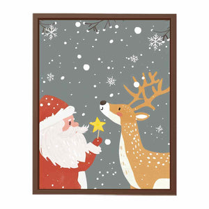 Santa & Reindeer Poster