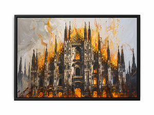Castle On Fire Painting