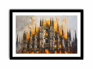 Castle On Fire Art Print