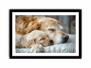 Dog Cute Babies Art Print