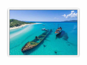 Tangalooma Wrecks Framed Print