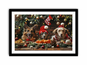 Festive Dogs Art Print