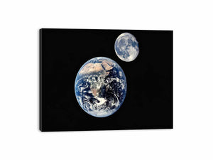 Moon & Earth Canvas Print